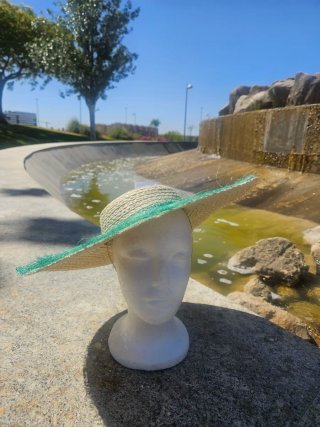 Pamela sombrero beige y verde