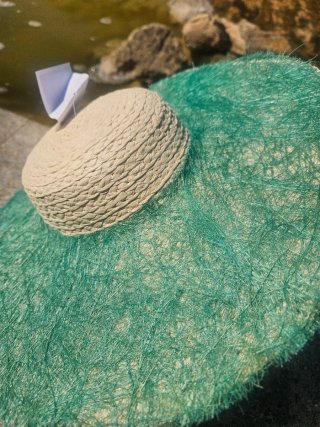 Pamela sombrero beige y verde