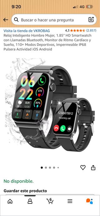 Reloj Inteligente Dorado y Rosa