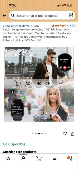Reloj Inteligente Dorado y Rosa