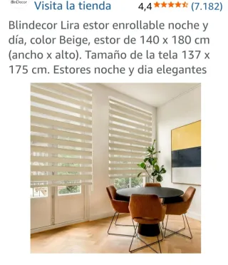 Estor enrollable Beige 140x180cm