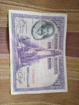 Billete 100 Pesetas 1928 Banco de España