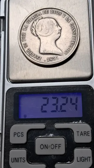 Moneda 20 Reales Isabel II 1855