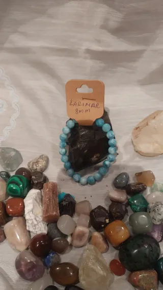 Pulsera Larimar 8mm Piedra Natural