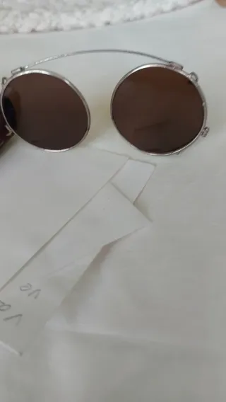 Gafas Pin-Nez Marrón y Plateadas