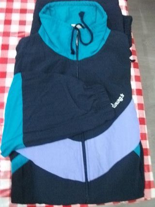 Sudadera Azul y Blanca Media Cremallera