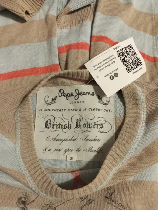 Maglia Pepe Jeans uomo righe beige/azzurro