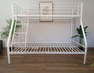 Litera Matrimonial Metal Blanca. ¡OFERTA!