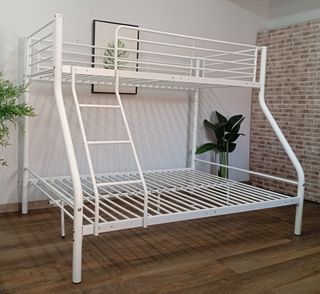 Litera Matrimonial Metal Blanca. ¡OFERTA!