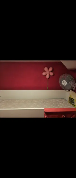 Cama juvenil con escritorio y estanterías