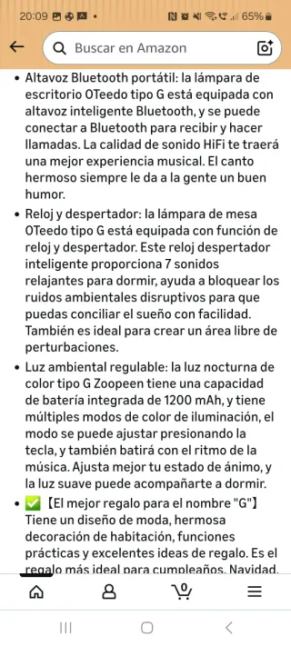 Lámpara LED Mesa despertador