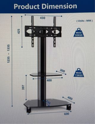 Soporte TV hasta 65 pulgadas con ruedas