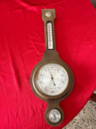 Barometro Termometro Anni 60 Legno Metallo