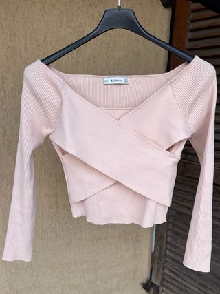 Maglia incrociata rosa