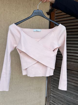 Maglia incrociata rosa