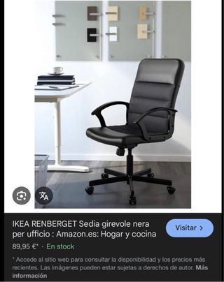 Silla de escritorio Ikea negra