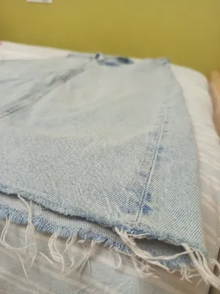 Falda larga denim vintage lavado claro