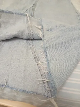 Falda larga denim vintage lavado claro