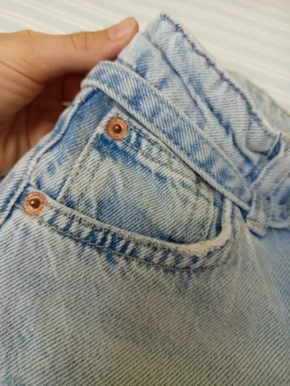 Falda larga denim vintage lavado claro