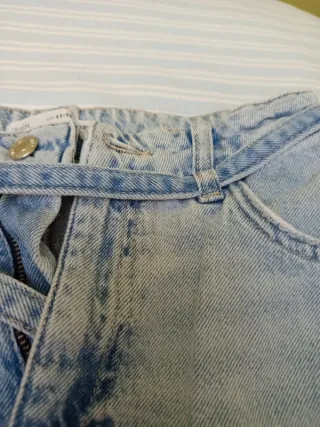 Falda larga denim vintage lavado claro