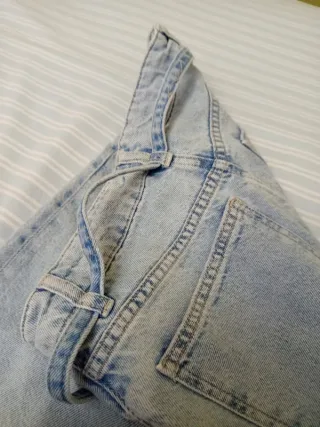 Falda larga denim vintage lavado claro