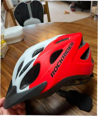 Casco Rockrider Rojo y Blanco