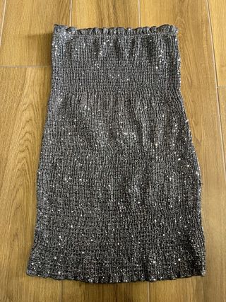 Vestito corto Bershka argento glitter donna M/L