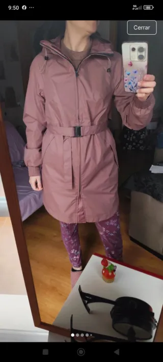 Chubasquero Quechua Rosa Topo Talla S