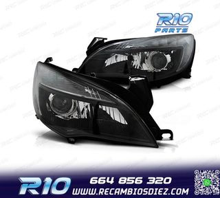 FAROS PARA OPEL ASTRA J 09-15 LUZ DIURNA LED FONDO NEGRO