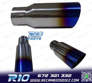 COLA ESCAPE REDONDA 61-90MM INOX CORTE DIAGONAL AZUL QUEMADO