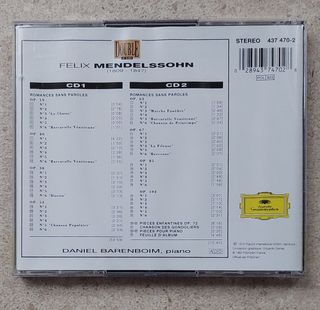 2CD Mendelssohn: Romances Sin Palabras Barenboim