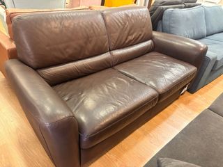 Sofá de piel marrón 2 plazas