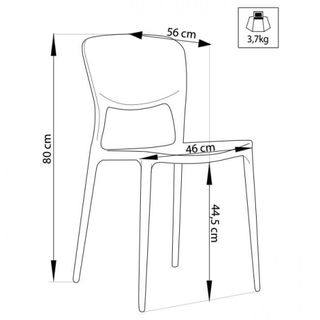 Sedia Moderna Policarbonato Antracite da Esterno