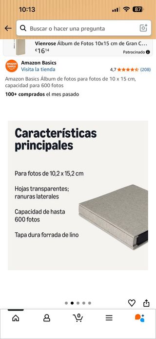 Álbum de fotos Amazon Basics 10x15cm