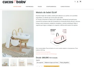 Moisés de mimbre con soporte