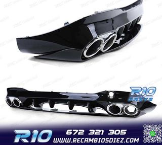 DIFUSOR MERCEDES CLA C118 19- LOOK AMG NEGRO BRILLO + COLAS