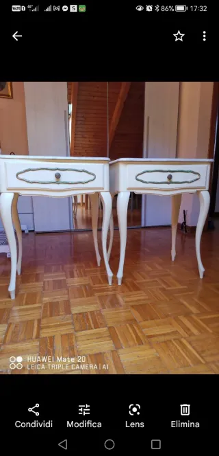 Coppia Comodini, marmo con Madia Veneziano restaur