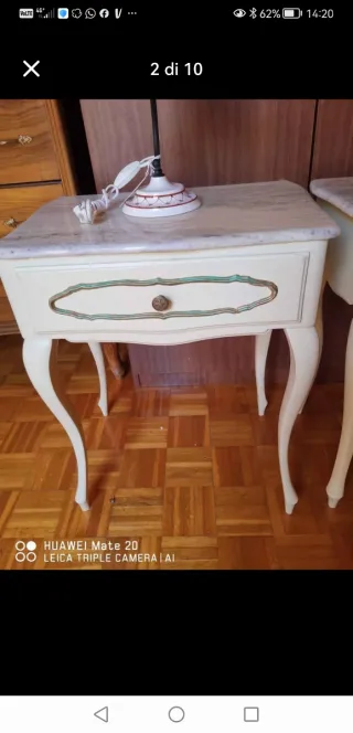 Coppia Comodini, marmo con Madia Veneziano restaur