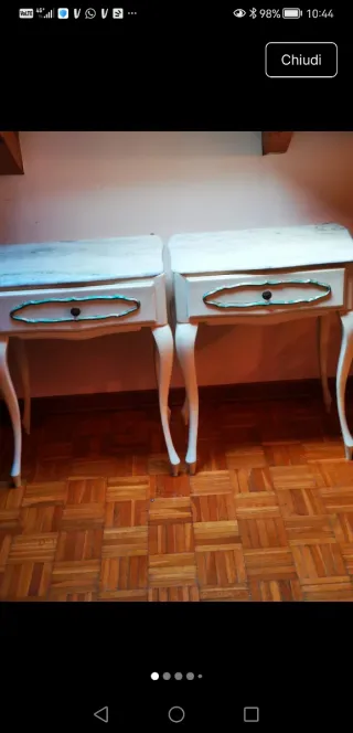 Coppia Comodini, marmo con Madia Veneziano restaur