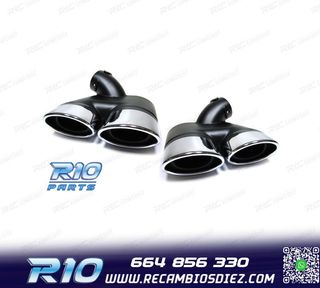 COLAS DE ESCAPE DOBLES OVALADAS MERCEDES W211 02-09 LOOK AMG