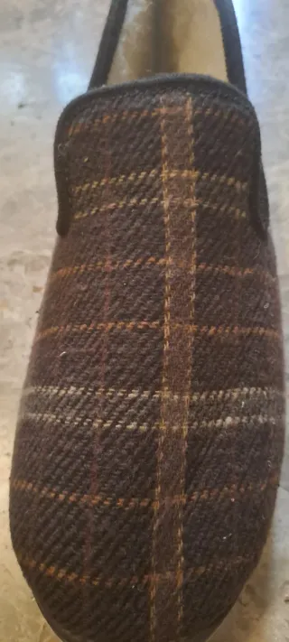 Zapatillas casa lana virgen cuadros