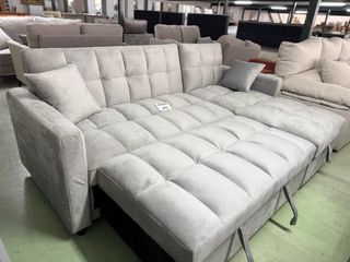 Sofá chaise longue convertible gris