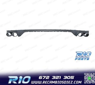 DIFUSOR AUDI Q8 18-23 LOOK SQ8 + COLAS DE ESCAPE PLATEADAS