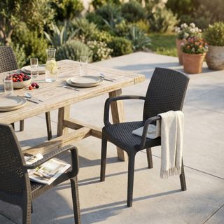 Sedia da Esterno Classica Rattan Sintetico Taupe