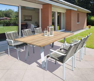 Sedia da Esterno Alluminio e Seduta Relax in Corda