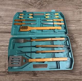 Set Barbecue Bambù e Metallo