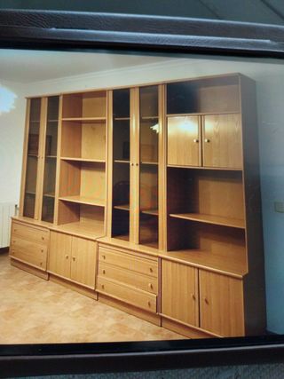 Mueble comedor madera y cristal