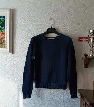 Jersey Zara Azul algodón TALLA M como NUEVO