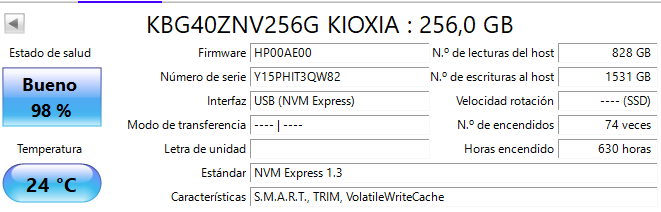 DISCO M2 256GB NVME 98% afbeelding 2