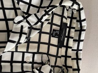 Vestido Camisa Cuadros Blanco y Negro